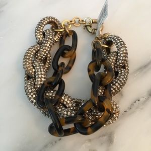 JCrew Tortoise shell Diamond bracelet